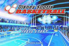 Disney Sports Basketball title screen for GameBoy Advance